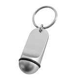 Blanco metalen hotel sleutelhanger Petito 21x48mm - per stuk