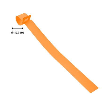 Sleufetiketten op rol 200x13mm beschrijfbaar oranje - per 1000 etiketten