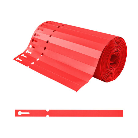 CombiCraft Sleufetiketten op rol 200x13mm beschrijfbaar rood - per 1000 etiketten