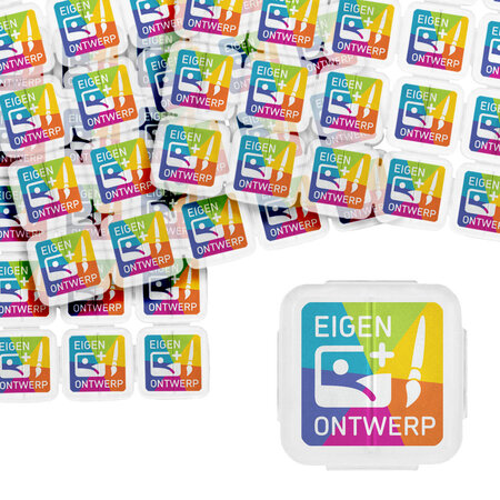 Transparante breekmunten met eigen ontwerp - per 1000 stuks