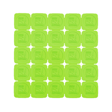 Plastic breekmunten fluorescerend met eigen ontwerp aan één zijde in reliëf - per 1000 stuks