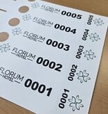 CombiCraft Sleufetiketten met eigen ontwerp en nummering 250x38mm met afscheurstrook - per 200 etiketten