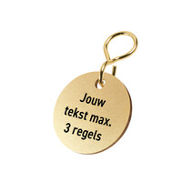 Messing sleutellabel met tekst