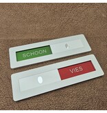 Aluminium schuifbordje Schoon - Vies 125x35mm met tape - per stuk