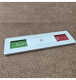 Aluminium schuifbordje Schoon - Vies 125x35mm met tape - per stuk