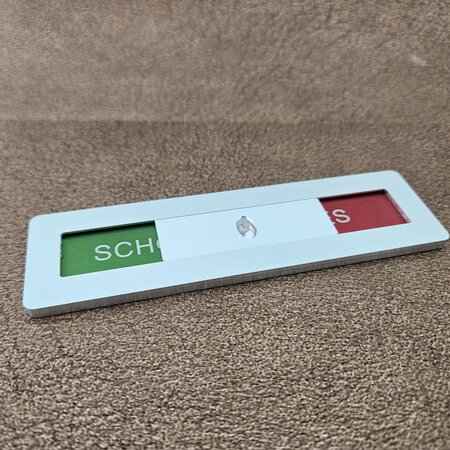 Aluminium schuifbordje Schoon - Vies 125x35mm met tape - per stuk