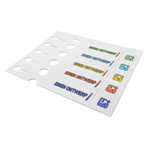 Sleufetiketten 250x38mm eigen ontwerp