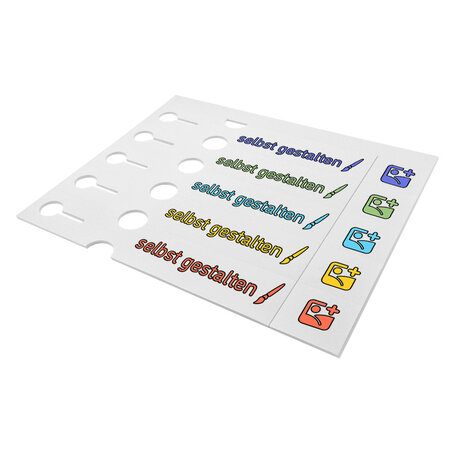 Sleufetiketten met eigen ontwerp 250x38mm met afscheurstrook   - per 200 etiketten