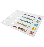 Sleufetiketten met eigen ontwerp 250x38mm met afscheurstrook   - per 200 etiketten
