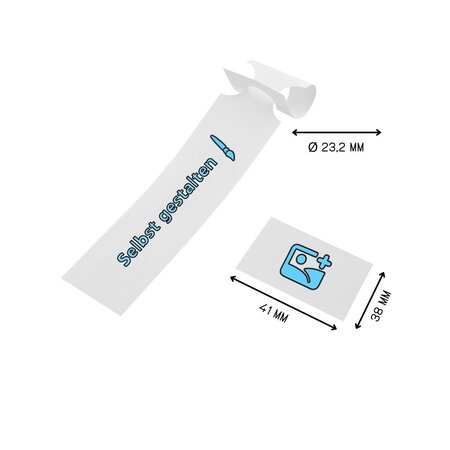 Sleufetiketten met eigen ontwerp 250x38mm met afscheurstrook   - per 200 etiketten