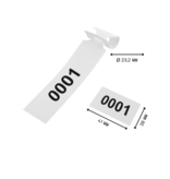 Sleufetiketten genummerd 250x38mm met afscheurstrook wit - per 200 etiketten