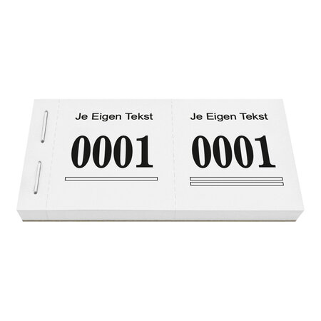 Loterijboekjes Safe met eigen regel tekst - per 1000 nummers