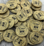 CombiCraft Plastic bedrukte glittermunten Ø29mm met jouw ontwerp - per 100 stuks
