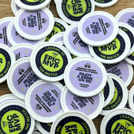 CombiCraft Plastic munten Ø35mm met jouw eigen ontwerp - per 100 stuks