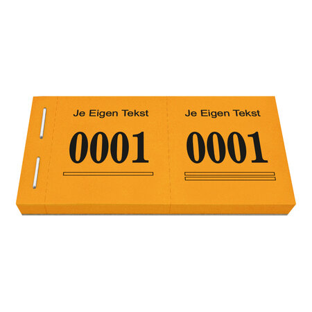 Garderobenummers met eigen regel tekst - per 1000 nummers