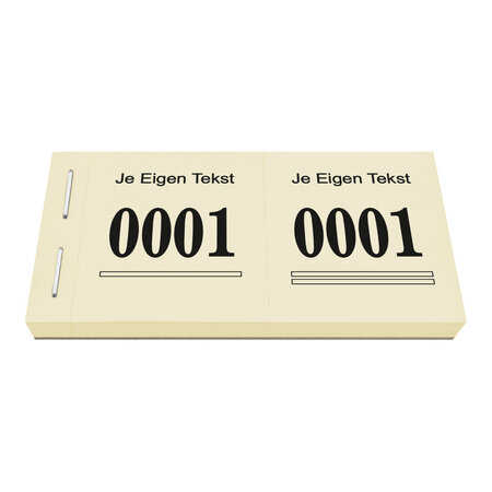 Garderobenummers met eigen regel tekst - per 1000 nummers