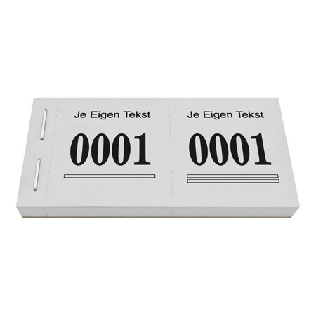 Garderobenummers met eigen regel tekst - per 1000 nummers