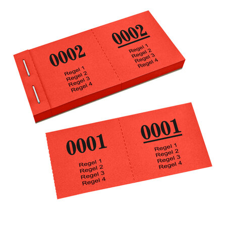 Garderobebon met 4 regels tekst - 1000 stuks