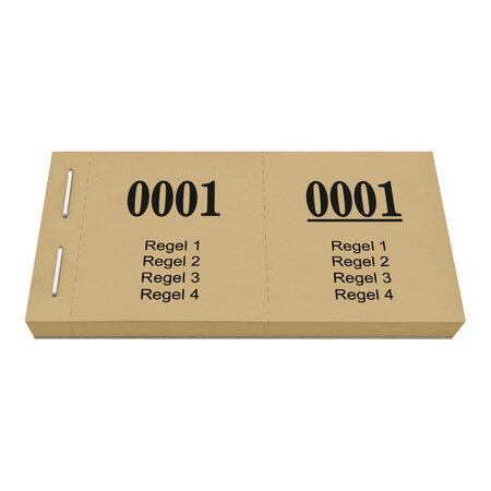 Garderobebon met 4 regels tekst - 1000 stuks