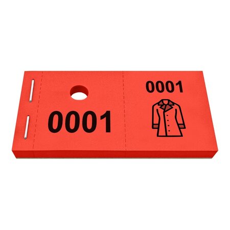 Garderobe tickets met jas icoon - per 1000 tickets