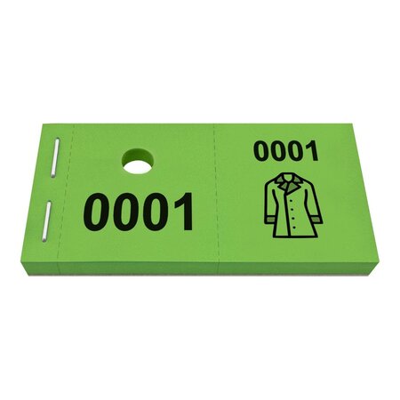 Garderobe tickets met jas icoon - per 1000 tickets