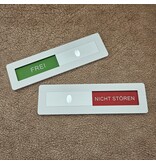 Aluminium schuifbordje Frei - Nicht stören 125x35mm met tape - per stuk