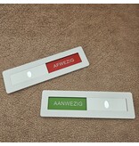 Aluminium schuifbordje Aanwezig - Afwezig 125x35mm met tape - per stuk