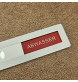 Aluminium schuifbordje eigen tekst 125x35mm met tape - per stuk