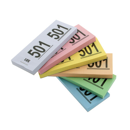 Nummerbloks in zes kleuren - per 6000 nummers