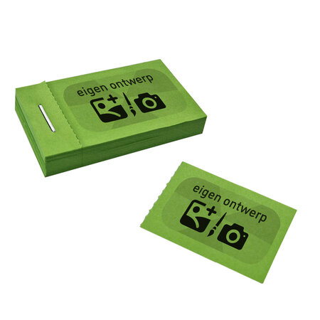 Consumptiebon 50x30mm met eigen ontwerp - 50 bonnen per boekje - per 3150 bonnen