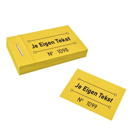 Consumptiebon in boekje met eigen tekst 50x30mm - 30 bonnen per boekje - per 810 bonnen