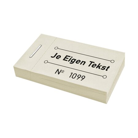 Consumptiebon in boekje met eigen tekst 50x30mm - 30 bonnen per boekje - per 810 bonnen