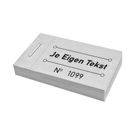 Consumptiebon in boekje met eigen tekst 50x30mm - 30 bonnen per boekje - per 810 bonnen
