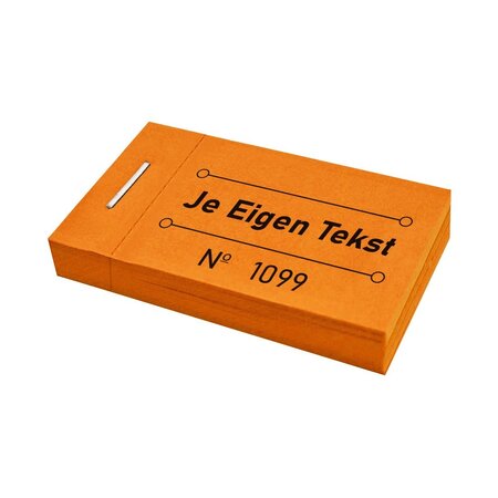 Consumptiebon in boekje met eigen tekst 50x30mm - 30 bonnen per boekje - per 810 bonnen