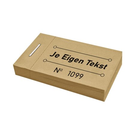 Consumptiebon in boekje met eigen tekst 50x30mm - 30 bonnen per boekje - per 810 bonnen
