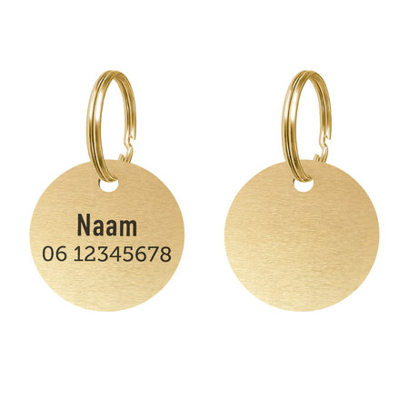 CombiCraft Hondenpenning Messing Ø30mm met naam en telefoonnummer – per stuk