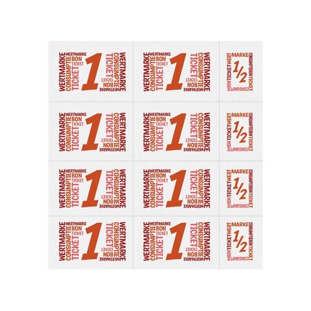 Consumptiekaarten met hele en halve consumpties met full colour opdruk 10 consumpties - per 50 kaarten