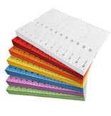 Blanco Tyvek sleufetiketten 220x25,4mm zigzag gevouwen voor matrixprinters in meerdere kleuren  - per 1000 etiketten