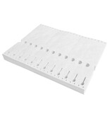 Blanco Tyvek sleufetiketten 220x25,4mm zigzag gevouwen voor matrixprinters in meerdere kleuren  - per 1000 etiketten
