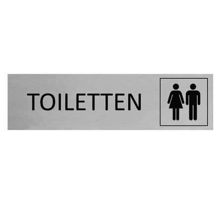 Aluminium deurbordje Toiletten 165 x 45 mm - per 1 stuk