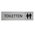 Zilver aluminium deurbordje Toiletten