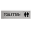 Aluminium deurbordje Toiletten 165 x 45 mm - per 1 stuk
