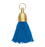 Philadelphia messing hotel sleutelhanger blauw - per stuk