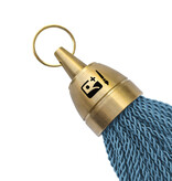 CombiCraft Philadelphia messing hotel sleutelhanger ijsblauw met gravering - per stuk