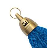 Philadelphia messing hotel sleutelhanger blauw met gravering - per stuk
