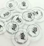 Transparante munten met jouw eigen bedrukking Ø25mm - per 100 stuks