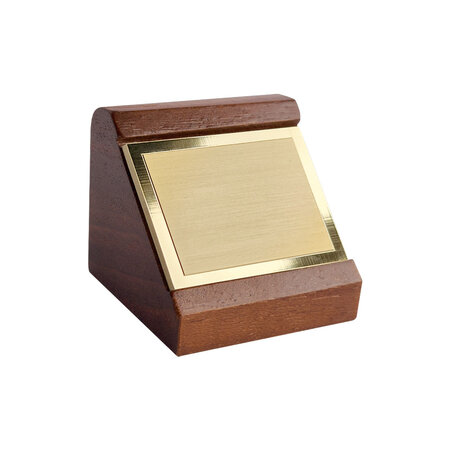 Blanco bureau naambordje Palladium 54x53mm messing - per stuk