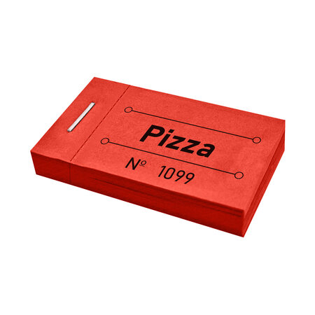 Consumptiebon pizza in rood 50x30mm - per 50 bonnen