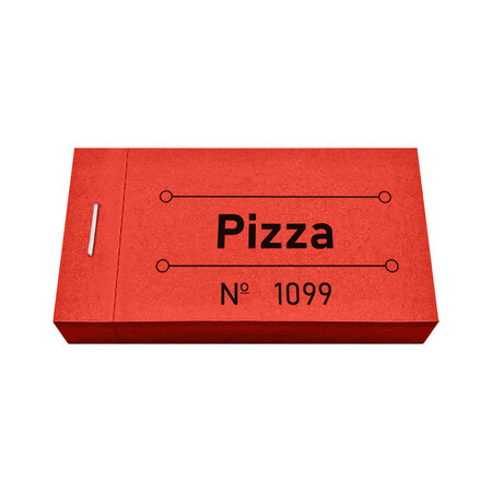 Consumptiebon pizza in rood 50x30mm - per 50 bonnen