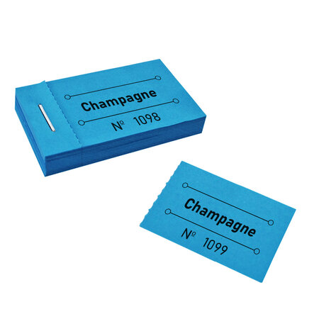 Consumptiebon champagne in blauw 50x30mm - per 50 bonnen